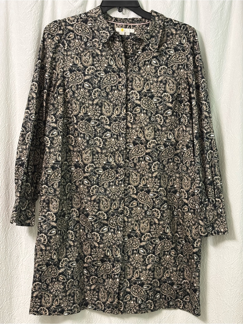 Boden Paisley Mini Dress in Black and Cream Size 14L